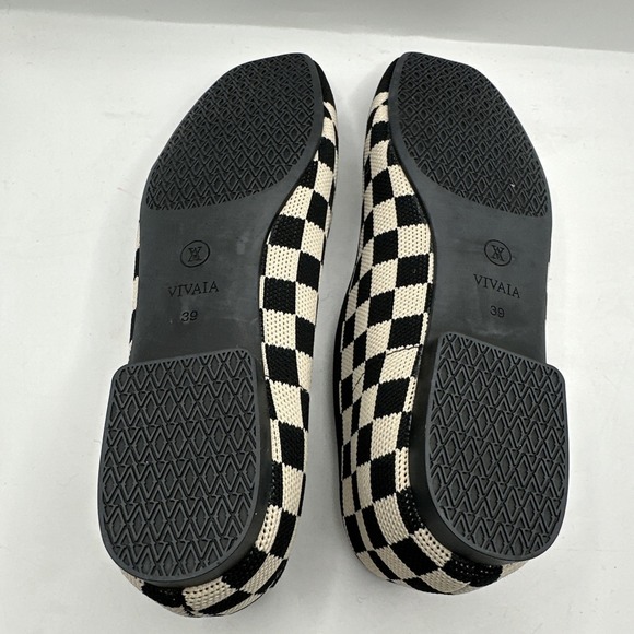NEW Vivaia Margot 2.0 Stretch Knit Flats - Checkered 39 Size 9 - Picture 6 of 7